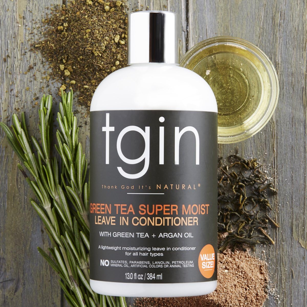 tgin Green Tea Super Moist Leave-in Conditioner for Natural Dry, Curly Hair - Moist Collection 13 Oz, 384 ml (Pack of 1) - Image 3