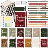 Kosiz 60 Sets/120 Pcs Christian Gifts Bulk Inspirational Prayer Journal Christian Scripture Notebook with Bible Pen Religious Valentines Church Gift for Women Men Bible Study (Simple,Bright Color)
