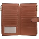 FALAN MULE Wallet Women Multi Card Slim Leather RFID Blocking Credit Card Holder Wallet Purse with Zipper Pocket