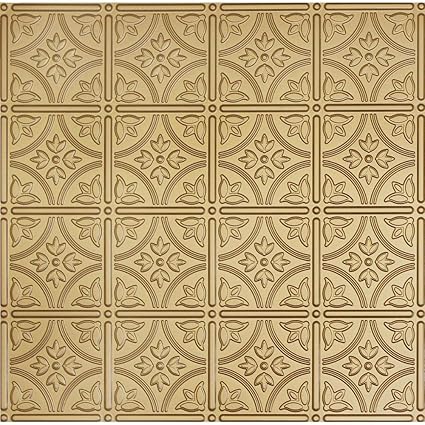 Amazon Com Dimensions 2 Ft X 2 Ft Brass Tin Ceiling Tile For