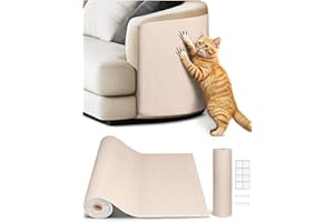 Minyii 78.7"x15.8" Cat Scratch Mat, Trimmable Self-Adhesive Carpet, DIY Climb Cat Scratcher for Furniture Couch or Wall Protector, Covering Cat Scratching Post Replacement Pads (Beige)