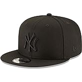 New Era MLB 9FIFTY Black Black Primary Logo Team Adjustable Snapback Hat Cap One Size Fits All