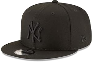 New Era MLB 9FIFTY Black Black Primary Logo Team Adjustable Snapback Hat Cap One Size Fits All
