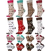 Xtinmee 8 Pairs Funny Horse Socks for Women Girls Derby Festival Gifts Novelty Crew Socks Horse Riding Gift for Women Riding Lovers Cowgirl Equestrian Derby Party Favors