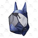Harrison Howard CareMaster Pro Luminous Horse Fly Mask with Ears Navy Full Size view 2