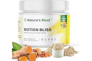 NATURES BLAST Motion Bliss Joint Supplements for Men & Women - Joint Health Support - with NEM, Calcium, Boswellia Serrata Extract, Collagen & More - 3.67 Oz - 30 Servings - Citrus Zest Flavor