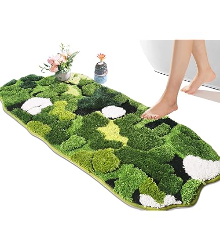 Feelyou Cute Frog Bath Mat - 16x24 Inch Ultra Soft Mushroom Theme Bathroom Rug With Non-Slip Back