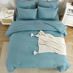 Litanika King Size Comforter Set Grayish Teal - 7