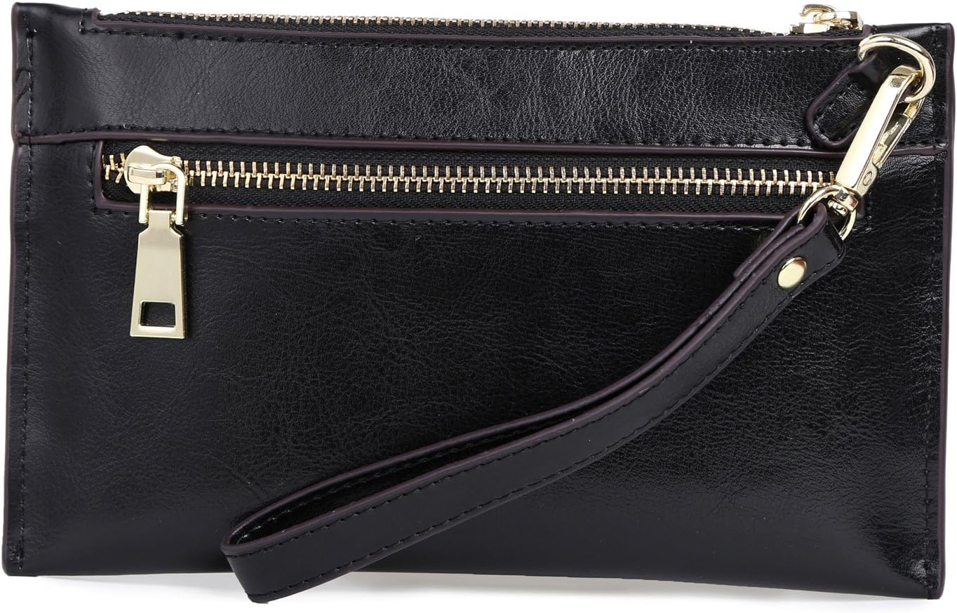 Walk Arrive Womens Leather Wristlet Wallet Wristlet Clutch Bag SmartPhone Purse Handbag Wristlets Bag