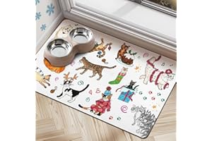 CUSLNOX Dog Food Mats for Floors, Absorbent Dog Bowl Mats for Food and Water, Quick Dry Pet Cat Food Mat Non-Slip Pet Supplies
