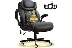 SOFETURA 550LBS Big and Tall Office Chair, Comfy Heavy Duty Executive Chair with Adjustable Lumbar Support Double Spaces Casters, PU Leather Extra Wide Seat Ergonomic Computer Desk Chair for Back Pain, Black