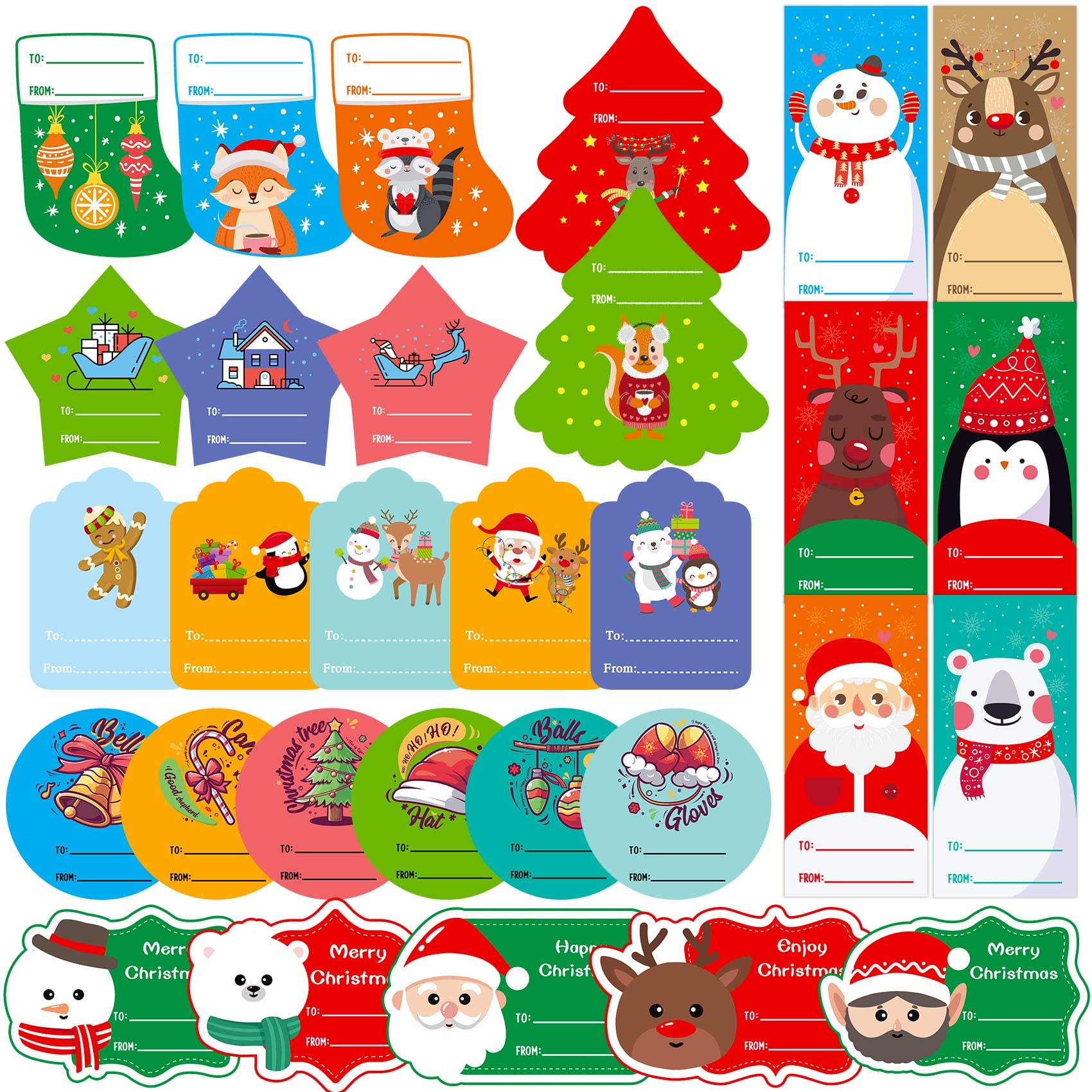 Photo 1 of *2 pack* Funnlot Gift Tags Self Adhesive 236 PCS Christmas Labels for Gifts, Birthdays & Holidays - Santa Claus Stickers & Tags