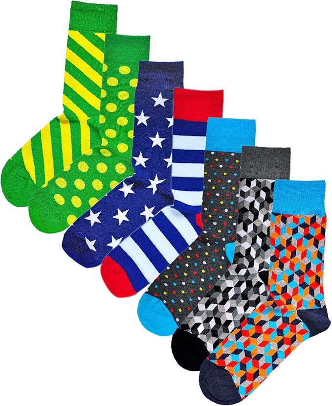VITSOCKS Geometrische Grappige Gekke Gekleurde Sokken Heren, Zacht Katoen Amazon.nl