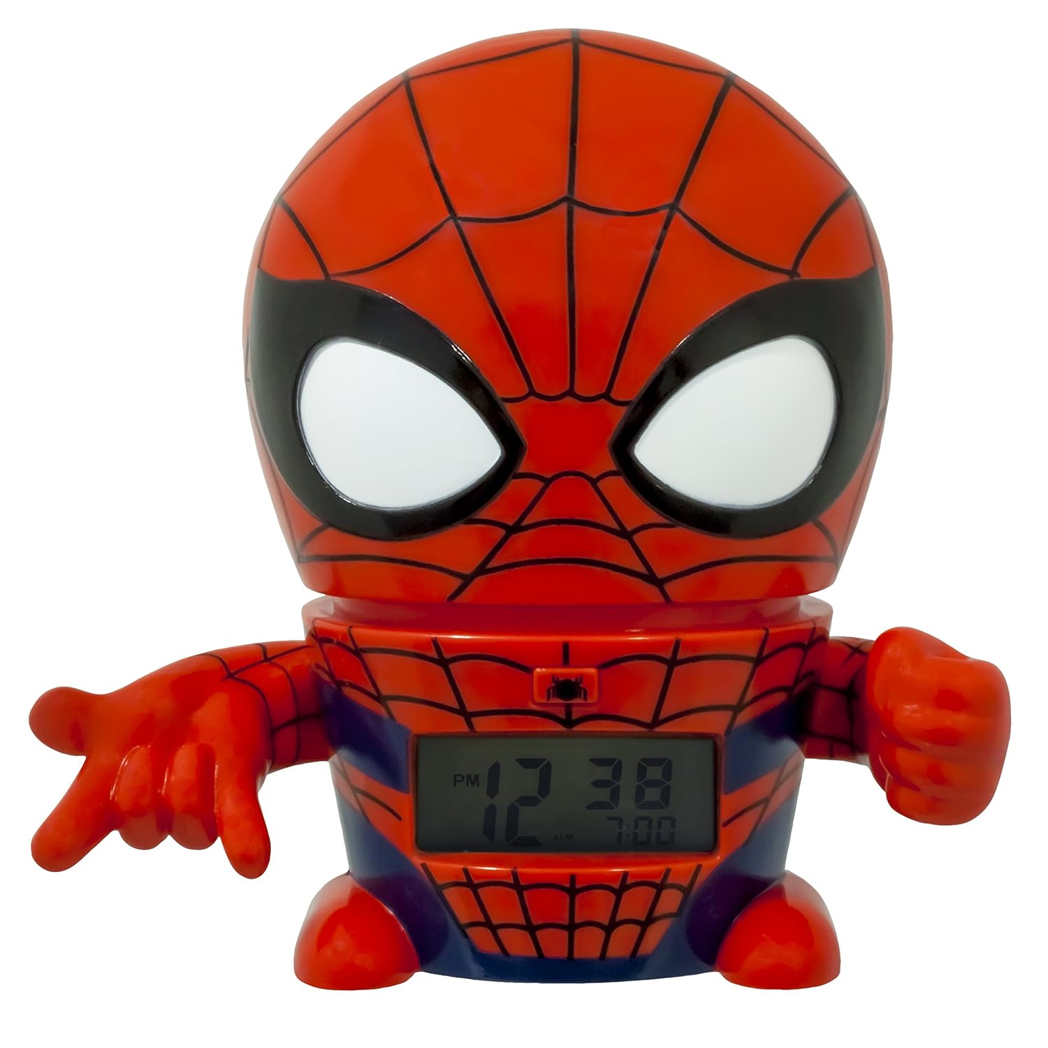 BulbBotz Marvel 2021425 Spider Man Kids Night Light Alarm Clock with