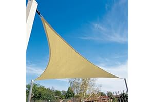 Amagenix Curved Sun Shade Sails Canopy, Sand Outdoor Shade Canopy 8'X8'X8' 95% UV Block Breathable Canopy for Outdoor Patio Garden Backyard (We Make Custom Size)