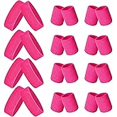 24 Pieces 80s Neon Sweatbands Set, Include 8 Sports Headbands and 16 Sweat Wristbands Elastic Athletic Tennis Sweat Bands Bulk for Man Woman