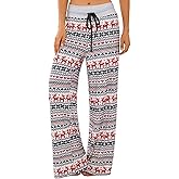 Crexomi Women Pajama Pants Comfy Lounge Wide Leg Casual Stretch Palazzo Drawstring Pj Bottoms Pants S-3XL