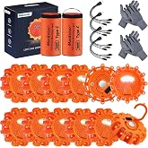 Markstor LED Road Flares 12 Pack Roadside Emergency Car Kit, USB Rechargeable (lithium battery) Road Safety Flare Light,9 Fla