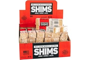 NELSON WOOD SHIMS Nelson Wood Pine Shims 8" 12 Pack - Kiln Dried Wood - Case of 36 (Total 432 Shims)