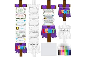 Cinrobiye 24 Sets Lent Craft Color Your Own Palm Sunday Card DIY Season of Lent Coloring Craft for Home Classroom Sunday Scho