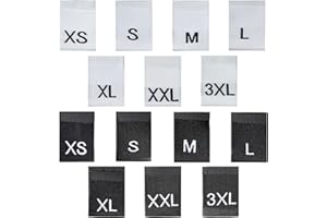letsinstyle 700 PCS Clothing Size Tags, XS/S/M/L/XL/2XL/3XL Size Labels for Clothing Sewing Woven Garment Labels, Sew-On Craf