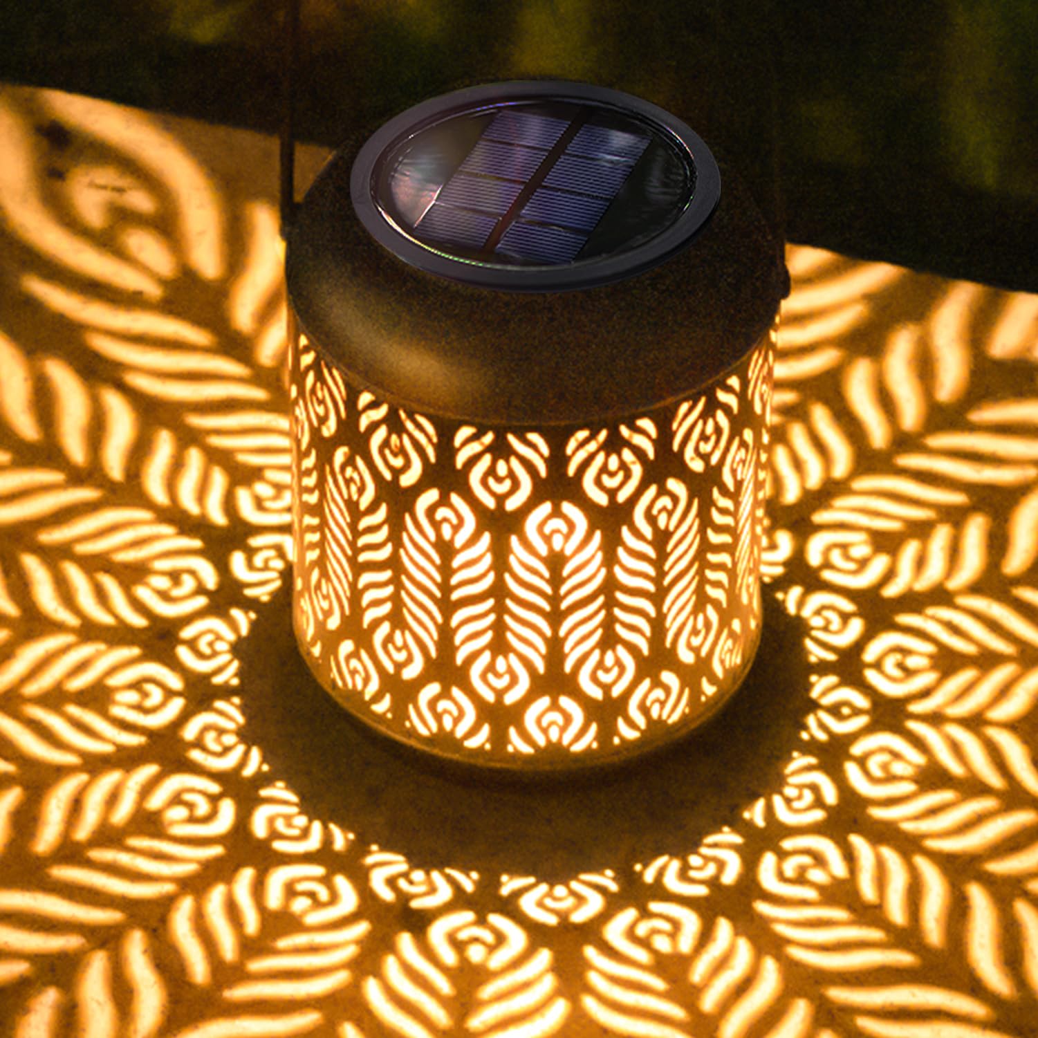 LeiDrail Solar Lanterns, 2 Pack Metal Garden Lights Garden Oranments Outdoor Waterproof Birthday Gifts Decorative Light Gifts for Mom Women Grandma Wife Patio Lawn Table