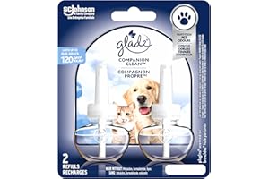 Glade PET Plugins Air Freshener Oil Refill, Scented and Essential Oils for Home and Bathroom, Companion Clean Scent, 2 Refill
