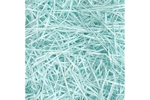 PEVOGON Blue Easter Grass Raffia Filler Paper Shreds for Easter Basket Gift Packaging Filling Egg Stuffer Party Supplies Decoration, 200G