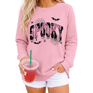 Priynotk Halloween Sweatshirts for Women Black Cat Sitting on Pumpkin Fall Pullover Top Pumpkin Face Long Sleeve Sweatshirts