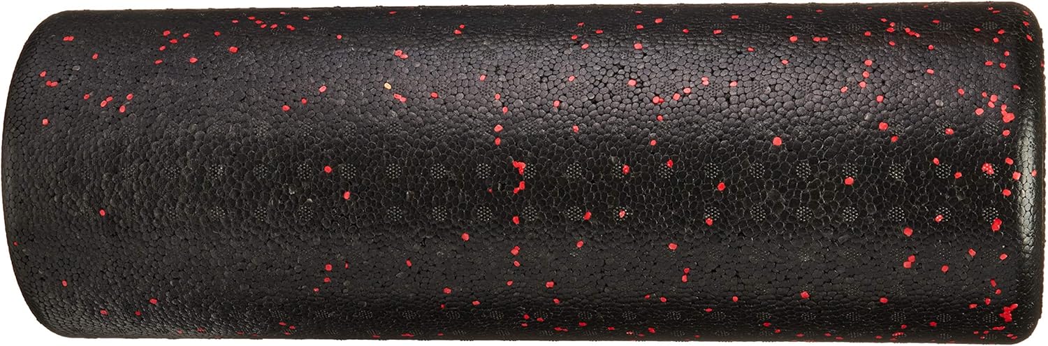Basics High-Density Round Foam Roller, 18 Inches, Red Speckled : Sports & Outdoors
