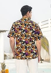 HISDERN Mens Hawaiian Beach Shirt Cotton Short