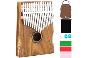 Kalimba Thumb Piano 17 Keys RANMING Mbira Finger Piano Kalimba Gifts for Adults Kids Beginners With Portable Handbag and Tune Hammer Thumb Pianos Finger Harp (Acacia-Hand Rest)
