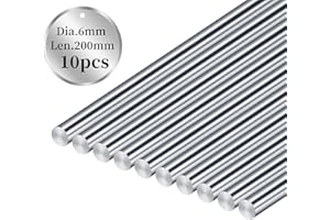 BELLA BAYS 304 Stainless Steel Round Rod 10pcs 6mm x 200mm (0.24 x 7.87 inches) Metric Length Tolerance ± 0.5mm for DIY Craft Making Industry Metal Working Hobby Storage Rack Model Making