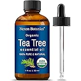 Organic Tea Tree Essential Oil 1 Fl Oz - 100% Pure &amp; Natural - Hexane Free | Essential Oil for Aromatherapy, Diffusers, DIY, Candle and Soap Making Scent - Nexon Botanics