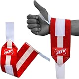 AQF Power Wrist Wraps Pair Red 3x13 Inch One Size Fits All view 2