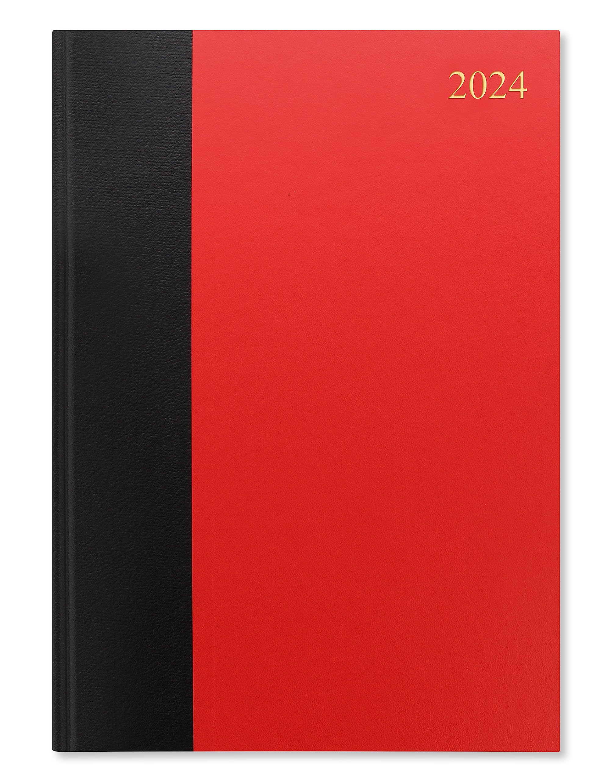 Letts Standard A4 two pages per day 2024 diary - red/black