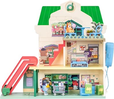 Bluey Supermarket Playset with Exclusive Figures and Working Escalator