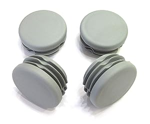 1 1/4 Inch Round Plastic End Cap (for Hole Size from 1 1/16 to 1 3/16, Including 1 1/8 inches), Furniture Finishing Plug (Grey, 4pcs)