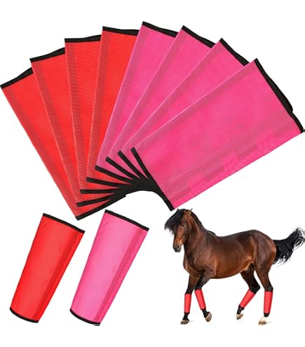 Lot De 4 Bottes Anti-mouches Pour Chevaux Gallopoff - Maille Respirante, Bleu Ciel, Réduit Stress Et Fatigue