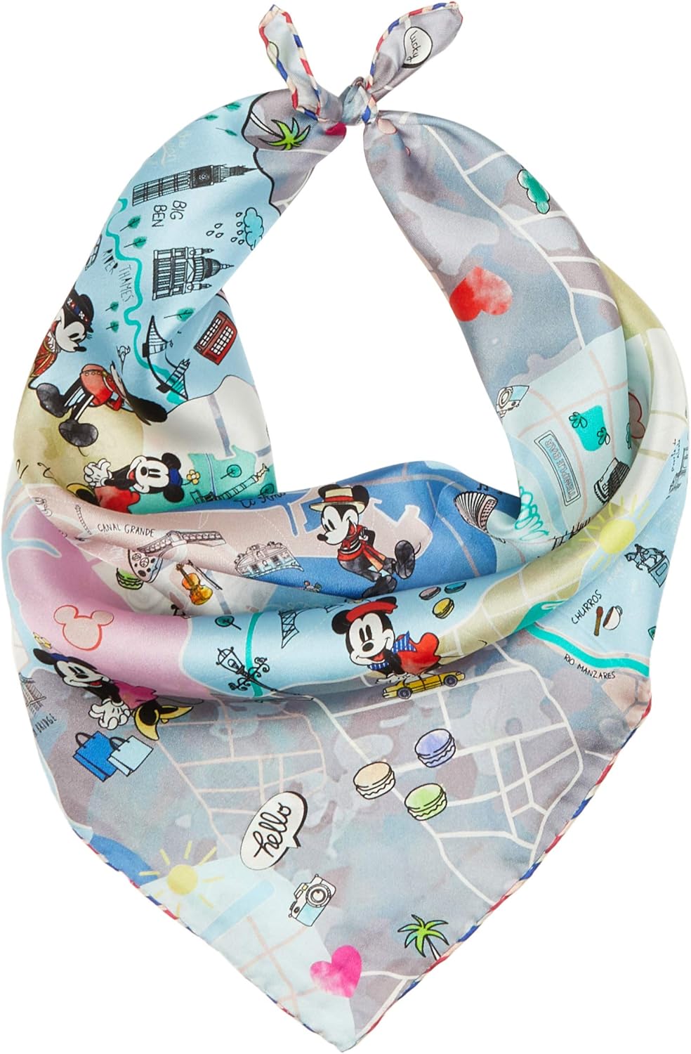 CODELLO Damen Mini Carré | kleines Halstuch aus Reiner Seide | Disney ...