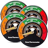 Frienda Wood Stove Thermometer, Magnetic Gas Oven Temperature Gauge Accessories Fire Stove Pipe Thermometer Gauge for Wood Burning Gas Pellet Fireplace Flue Avoiding Destroyed by Overheat(4 Pcs)