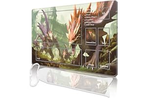 cyaboyibo MTG Playmat with Zones, MTG Playmat 24" x 14" TCG Card Playmats Stitched Edges Playmat for MTG with Storage Bag Smooth Surface Battle Dinosaurs MTG Game Playmat with Zones