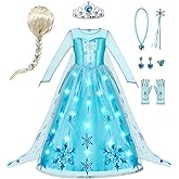 Spooktacular Creations Halloween Kids Ice Princess Dresses, Light-Up Princess Costume for Girls, Sequin Gown for Birthday