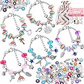 Acejoz 85 Pcs Charm Bracelet Making Kit, DIY Charm Bracelets Beads for Adults and Beginner Jewelry Making Kit