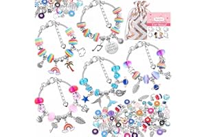 Acejoz 85 Pcs Charm Bracelet Making Kit, DIY Charm Bracelets Beads for Adults and Beginner Jewelry Making Kit