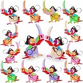 Roaqua 24 Packs Bulk Pirate Parrot Birthday Party Favors, Small navigation Theme keychain For Summer Classroom Prize Boys Kids Gifts Toys