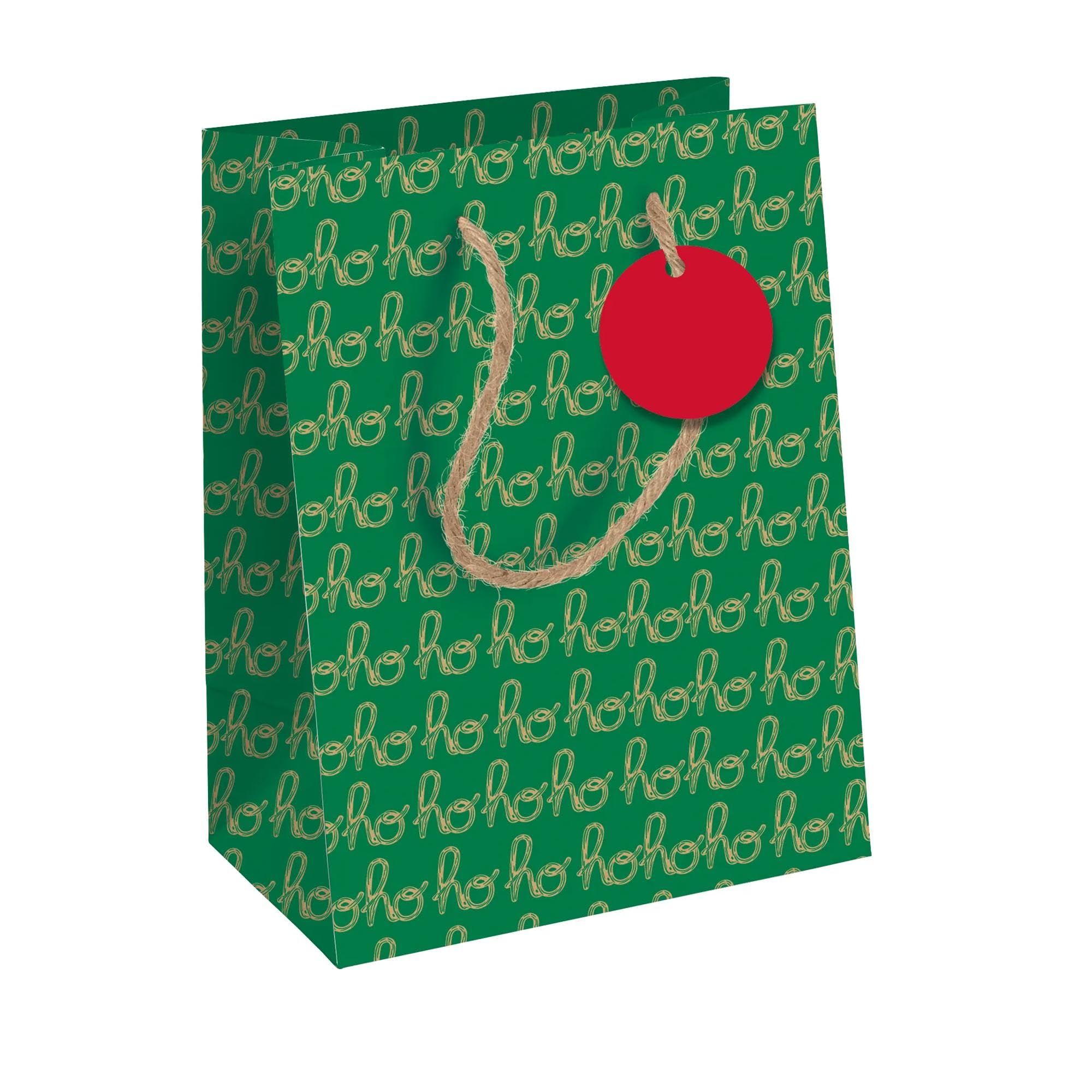 Clairefontaine X-34656-3C - A set of 6 Kraft Gift Bags- Medium - 21,5x10,2x25,3cm - 210g - Motif: Christmas atmosphere, kraft background- Ideal for Books, Games