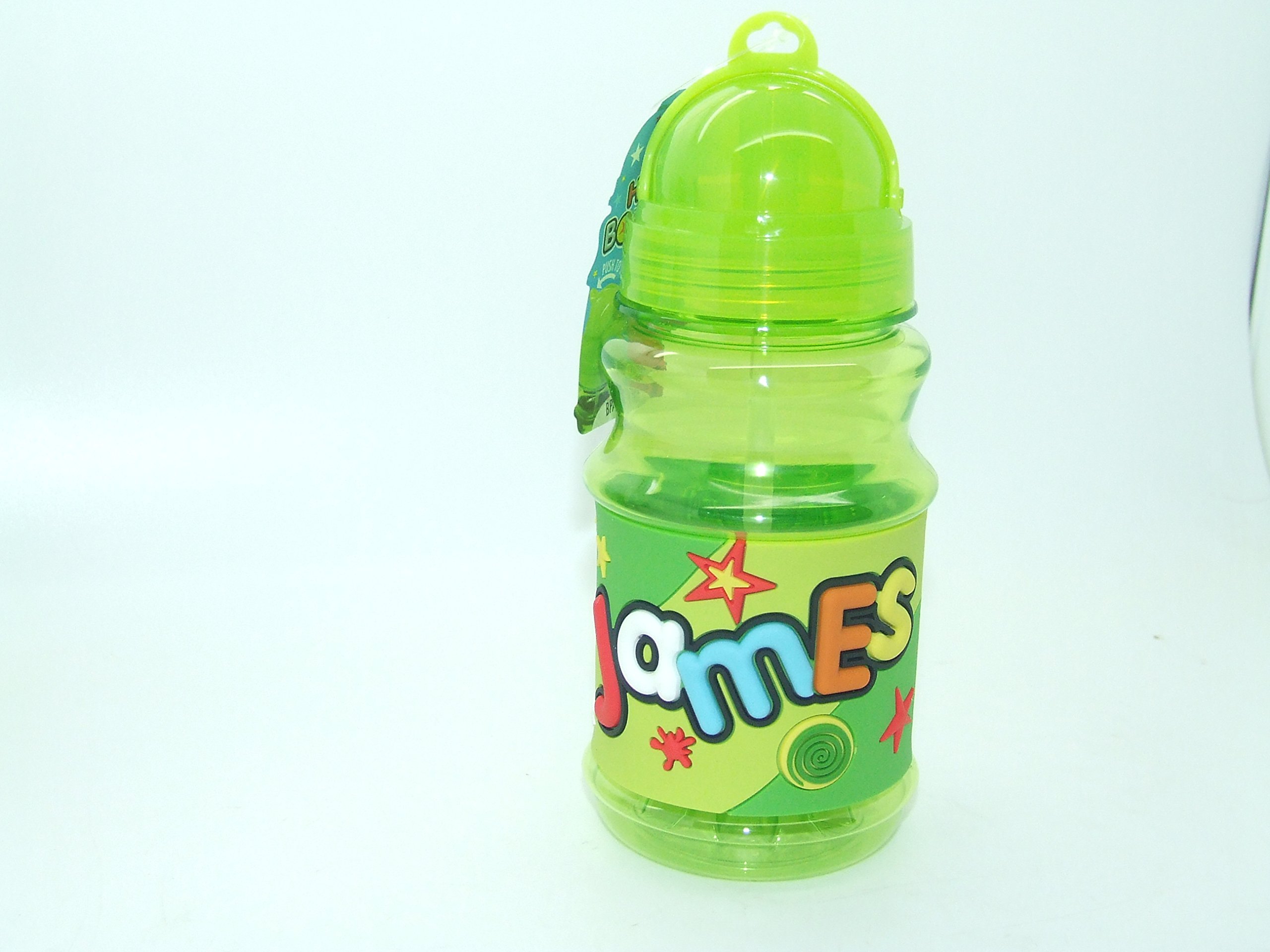 JAMES PERSONALISED HANDY FLIP TOP BOTTLE BPA FREE LID SEALS THE STRAW SO PERFECT FOR LUNCH BAGS 16CM HEIGHT - PLEASE NOTE BOTTLE NAMES CAN NOT BE CHANGED THE NAME YOU WILL RECEIVE IS IN THE TITLE