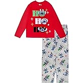 Disney mens 2-piece Loose-fit Pajama Set, Soft & Comfortable Holiday Nightwear for Family