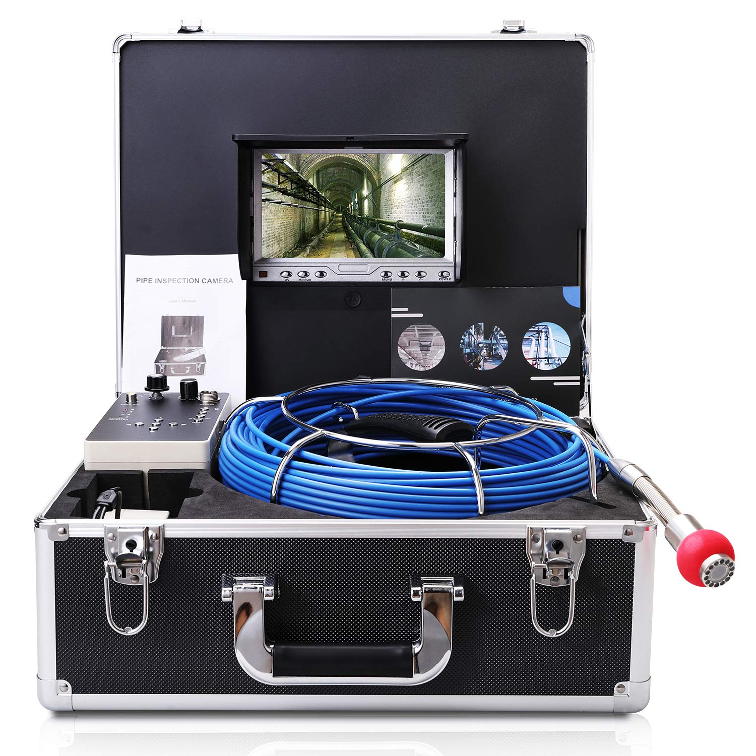 Pipe Camera with Distance Counter and DVR 30M/100FT Cable/Drain Pipe